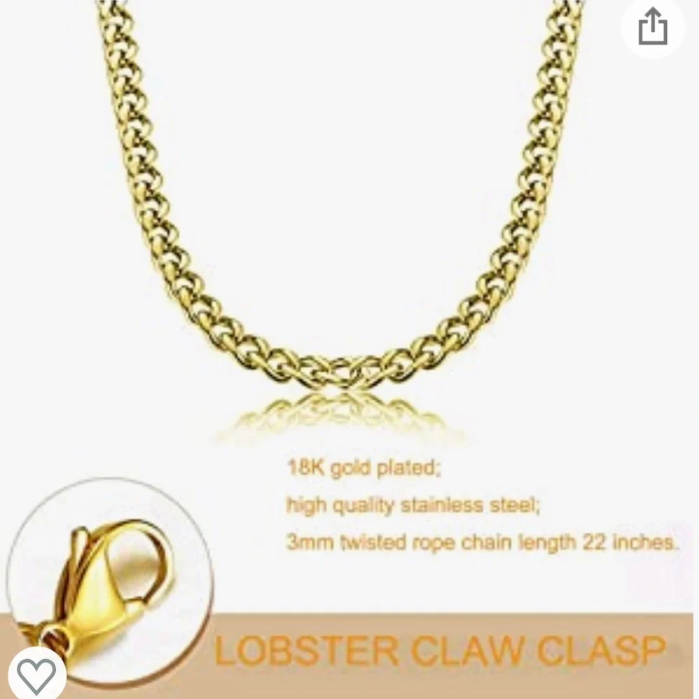 Crown King Necklace Initial Letter Gold Chain
